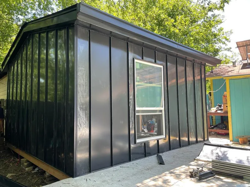 Black standing seam metal wall panels for Metal Roof Installation in Emeryville